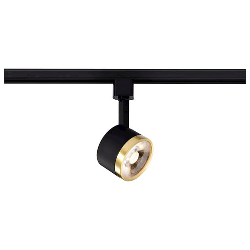 Satco 12W 645 LED Track Head Round 3000K, Matte Black/Brushed Brass