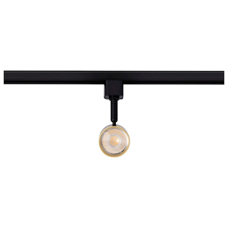 Satco 12W 647 LED Small Cylindrical Track Head 3000K Black/Brushed Brass