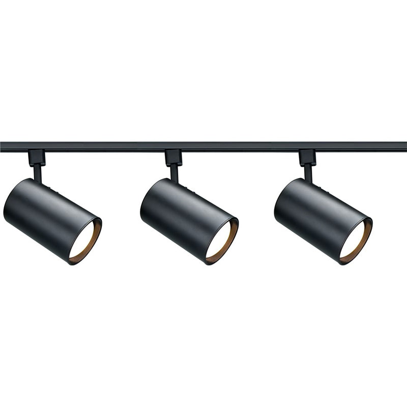 Nuvo Lighting Track Lighting 3-Light Track Kit | Transitional Black Cylinder Fixtures | Living Room & Kitchen Accent | 9.75in H, 1.5in W | Model TK319