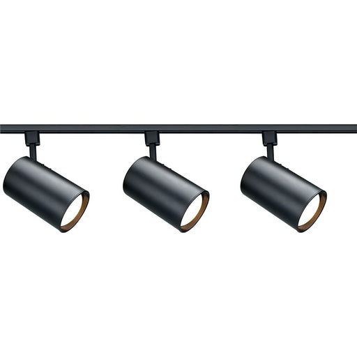 Nuvo Lighting Track Lighting 3-Light Track Kit | Transitional Black Cylinder Fixtures | Living Room & Kitchen Accent | 9.75in H, 1.5in W | Model TK319