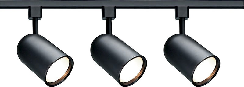 Nuvo Lighting Track Lighting 3-Light R30 Bullet Cylinder Track Kit | Black Transitional | Living Room & Hallway Accent | 1.5 x 7.25 in | Model TK323