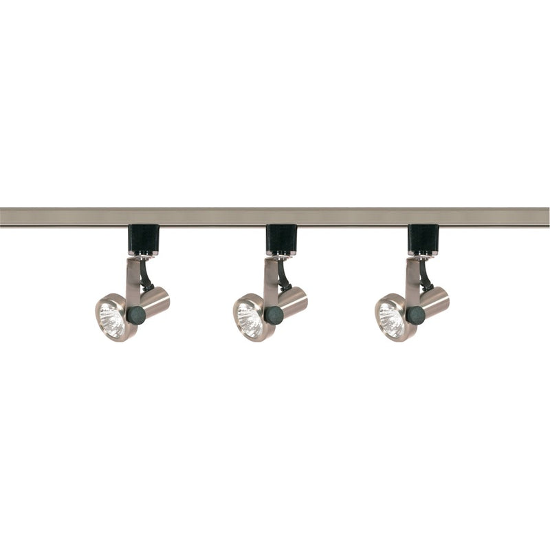 Nuvo TK353 3-Light Track Lighting Kit | Transitional Brushed Nickel and White Metal | Living Room & Hallway Accent | 4.5 x 4.5 x 4.5 in | Model TK353