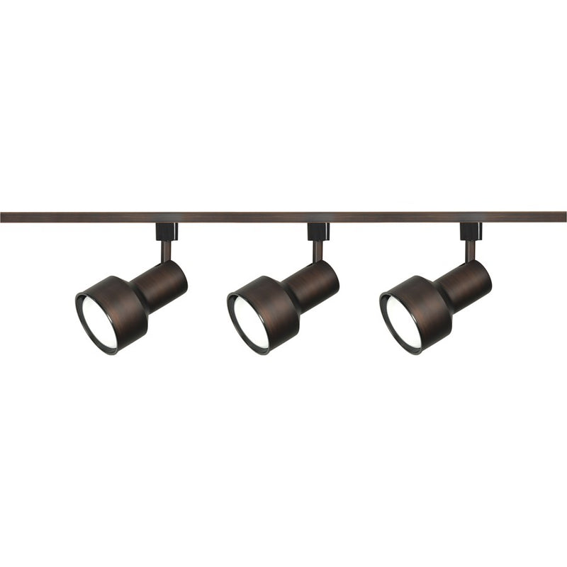 Nuvo Lighting Step Cylinder 3-Light Track Kit | Transitional Russet Bronze | Living Room & Kitchen Accent | 1.5 x 7.25 in, 75W R30 | Model TK361