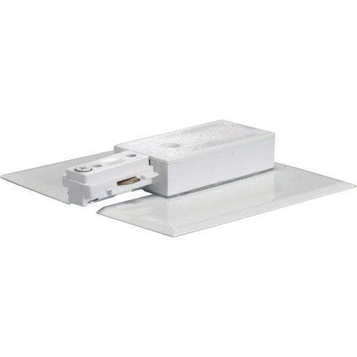 Nuvo Lighting Live End & Canopy | Transitional White Track Hardware | Dry Location Track Lighting Accessory | 4 x 3 in | Model TP152