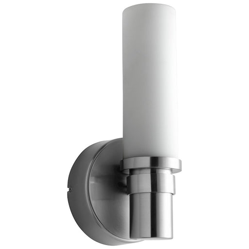 Oxygen Lighting Pebble 1 Light Sconce, Nickel/White Opal