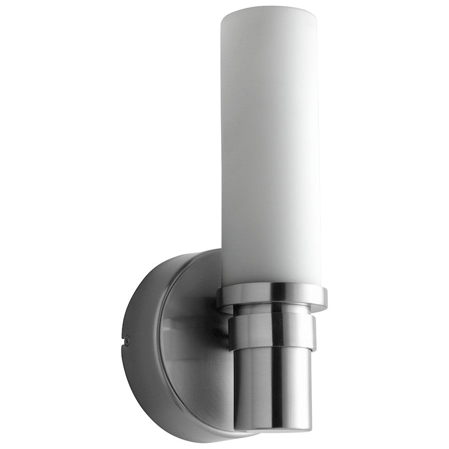 Oxygen Lighting Pebble 1 Light Sconce, Nickel/White Opal