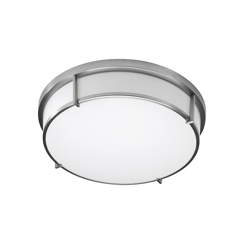 Oxygen Lighting iO 1+1 Light Ceiling Mount, Satin Nickel/Matte White