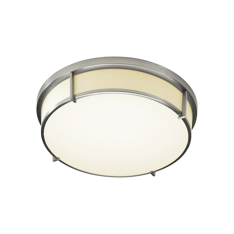 Oxygen Lighting iO 1+1 Light Ceiling Mount, Satin Nickel/Matte White