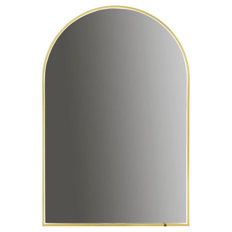 Oxygen Lighting Avior 24X36 Arch LED Mirror, Brushed Brass