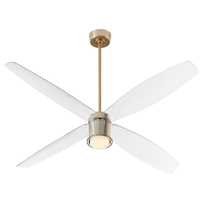 Oxygen Lighting Samaran 60" Ceiling Fan, Aged Brass/Clear