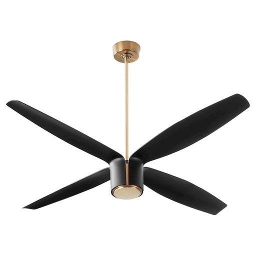 Oxygen Lighting Samaran 60" Ceiling Fan, Aged Brass/Black Blades - 3-116-4015