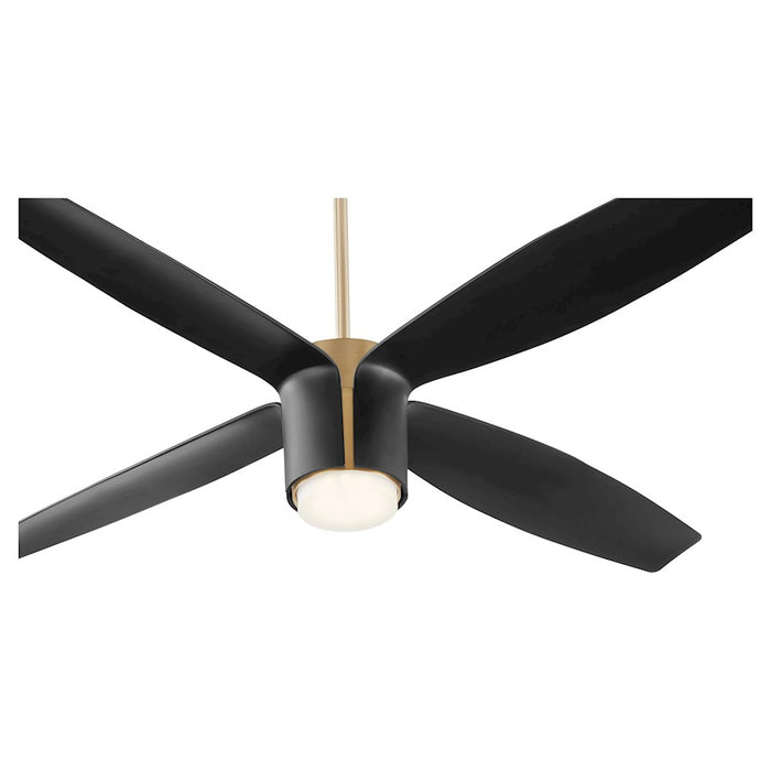 Oxygen Lighting Samaran 60" Ceiling Fan, Aged Brass/Black Blades