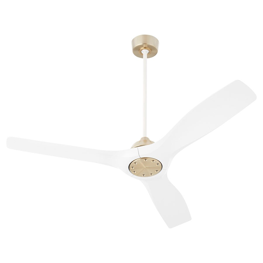 Oxygen Lighting Avalon 52" Ceiling Fan, Aged Brass/White Blades - 3-118-640