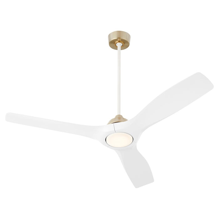 Oxygen Lighting Avalon 52" Ceiling Fan, Aged Brass/White Blades