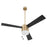 Oxygen Lighting Allegro 3 Blade Ceiling Fan, Aged Brass/Black