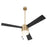 Oxygen Lighting Allegro 3 Blade Ceiling Fan, Aged Brass/Black