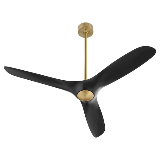 Oxygen Lighting Province 56" Ceiling Fan, Aged Brass/Black Blades - 3-122-1540