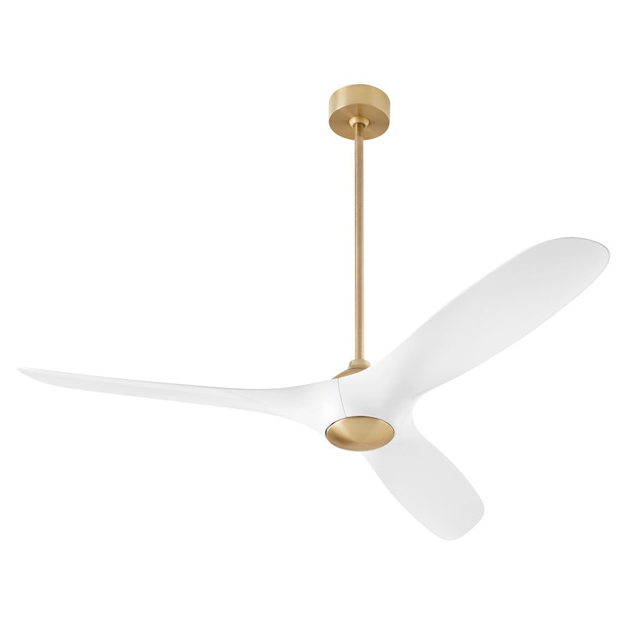 Oxygen Lighting Province 56" Ceiling Fan, Aged Brass/White Blades - 3-122-640