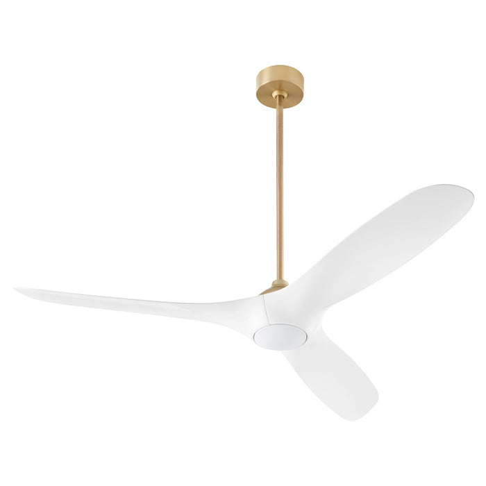 Oxygen Lighting Province 56" Ceiling Fan, Aged Brass/White Blades