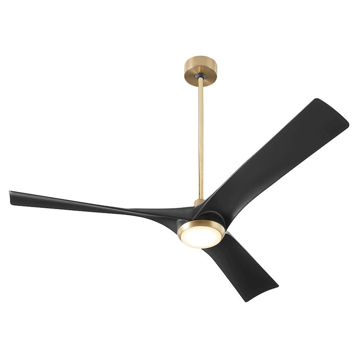 Oxygen Lighting Ridley 58" Ceiling Fan, Aged Brass/Black Blades