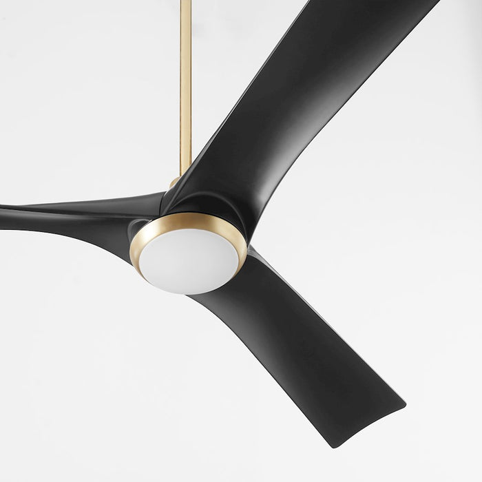 Oxygen Lighting Ridley 58" Ceiling Fan, Aged Brass/Black Blades