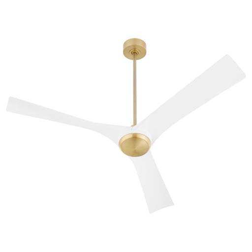 Oxygen Lighting Ridley 58" Ceiling Fan, Aged Brass/White Blades - 3-123-640