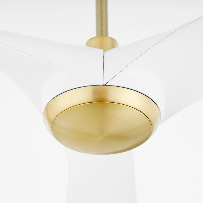 Oxygen Lighting Ridley 58" Ceiling Fan, Aged Brass/White Blades