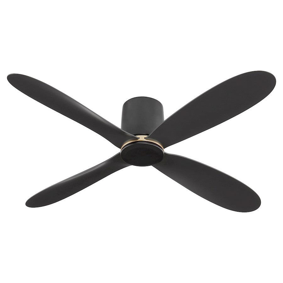 Oxygen Lighting Myriad 56" Hugger Ceiling Fan, Black/Aged Brass - 3-124-15