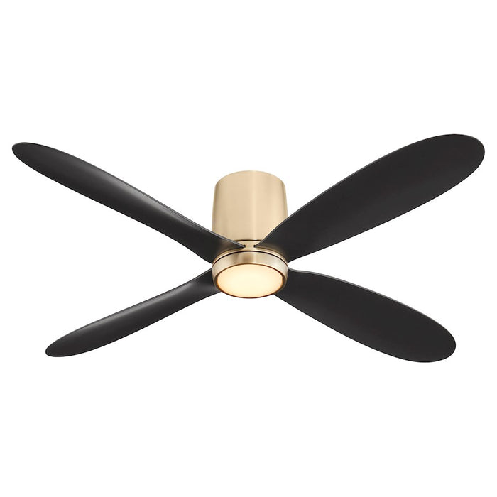 Oxygen Lighting Myriad 56" Hugger Ceiling Fan, Aged Brass/Black