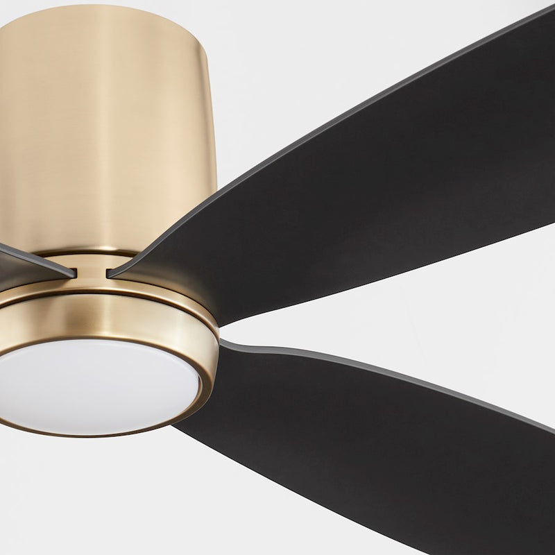 Oxygen Lighting Myriad 56" Hugger Ceiling Fan, Aged Brass/Black