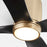 Oxygen Lighting Myriad 56" Hugger Ceiling Fan, Aged Brass/Black