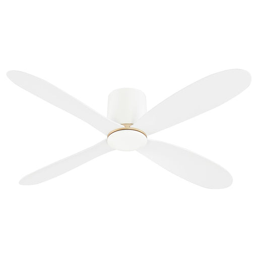 Oxygen Lighting Myriad 56" Hugger Ceiling Fan, White/Aged Brass - 3-124-6