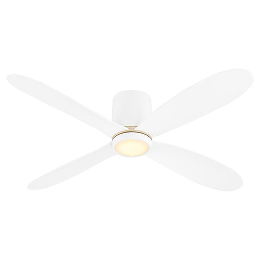 Oxygen Lighting Myriad 56" Hugger Ceiling Fan, White/Aged Brass