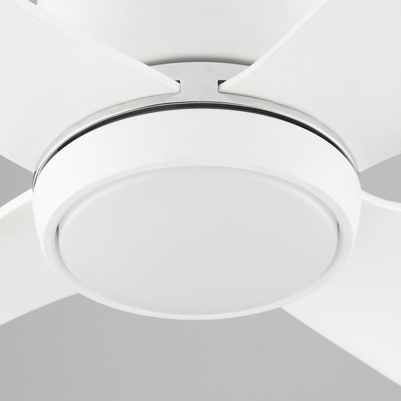 Oxygen Lighting Myriad 56" Hugger Ceiling Fan, White/Aged Brass