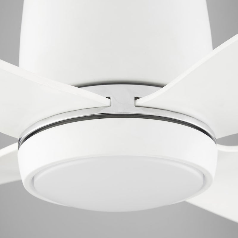 Oxygen Lighting Myriad 56" Hugger Ceiling Fan, White/Aged Brass