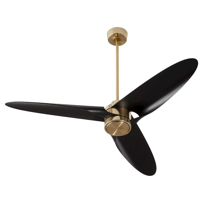 Oxygen Lighting Xega 1 Light 3 Blade 60" Ceiling Fan, Brass/Black - 3-127-40