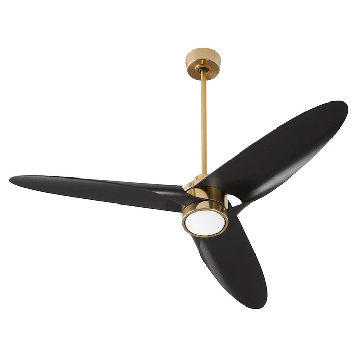 Oxygen Lighting Xega 1 Light 3 Blade 60" Ceiling Fan, Brass/Black