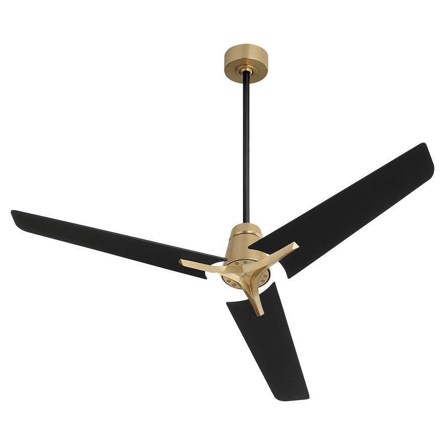 Oxygen Lighting Halcyon 56" 3Bld Fan, Aged Brass - 3-131-40