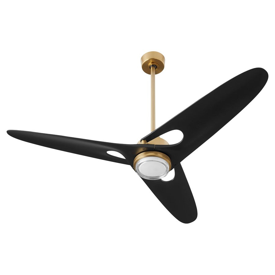 Oxygen Lighting Apogee 3Bld 60" Fan, Aged Brass - 3-132-40