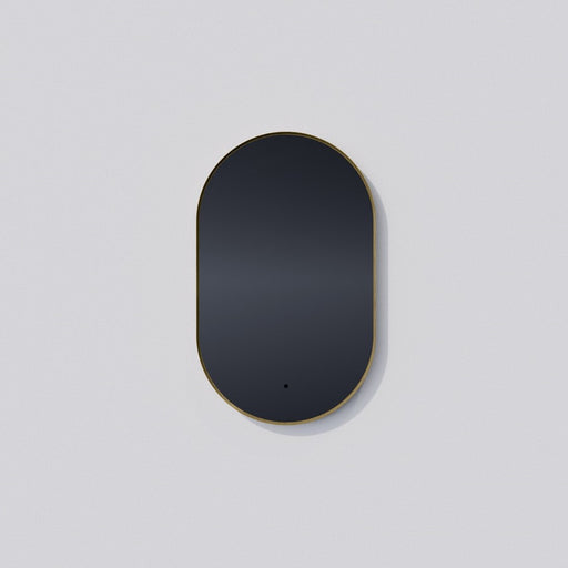 Oxygen Lighting Argo 22X48 Capsule LED Mirror, Brushed Brass