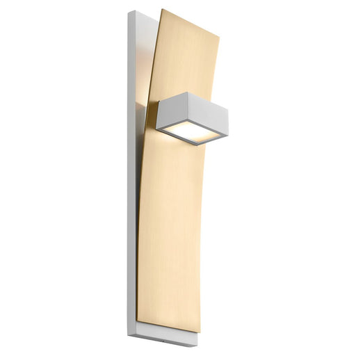Oxygen Lighting Dario 2700K Sconce, White/Aged Brass