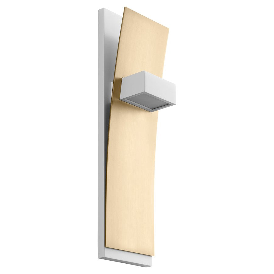 Oxygen Lighting Dario 2 Light 3000K UV Sconce, White/Aged Brass - 3-400-640