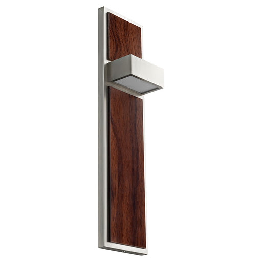 Oxygen Lighting Guapo 2 Light 3000K UV Sconce, Satin Nickel/Walnut - 3-401-24