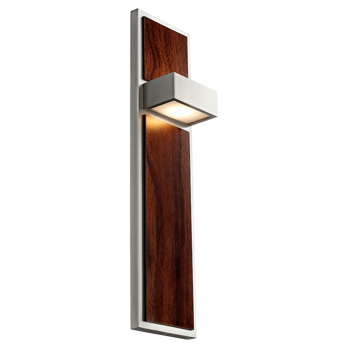 Oxygen Lighting Guapo 2 Light 3000K UV Sconce, Satin Nickel/Walnut