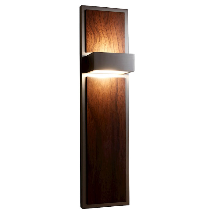 Oxygen Lighting Guapo 2 Light 3000K UV Sconce, Satin Nickel/Walnut