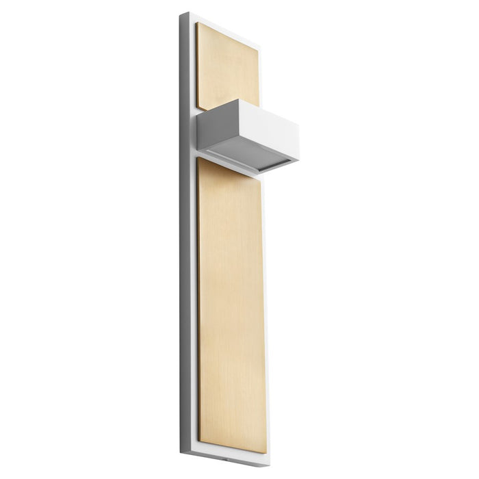 Oxygen Lighting Guapo 2700K Sconce, White/Aged Brass - 3-401-27640