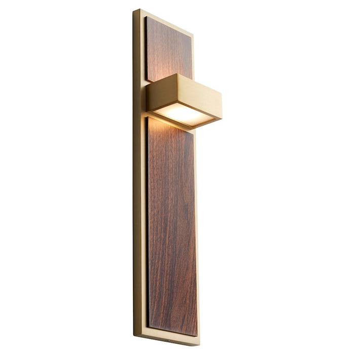 Oxygen Lighting Guapo 2 Light 3000K UV Sconce, Aged Brass/Walnut