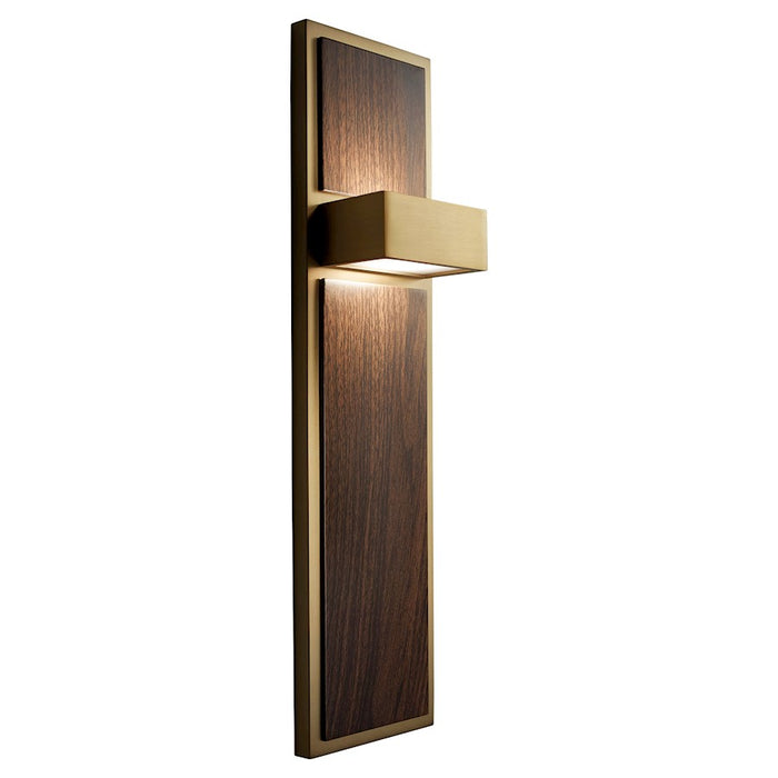 Oxygen Lighting Guapo 2 Light 3000K UV Sconce, Aged Brass/Walnut