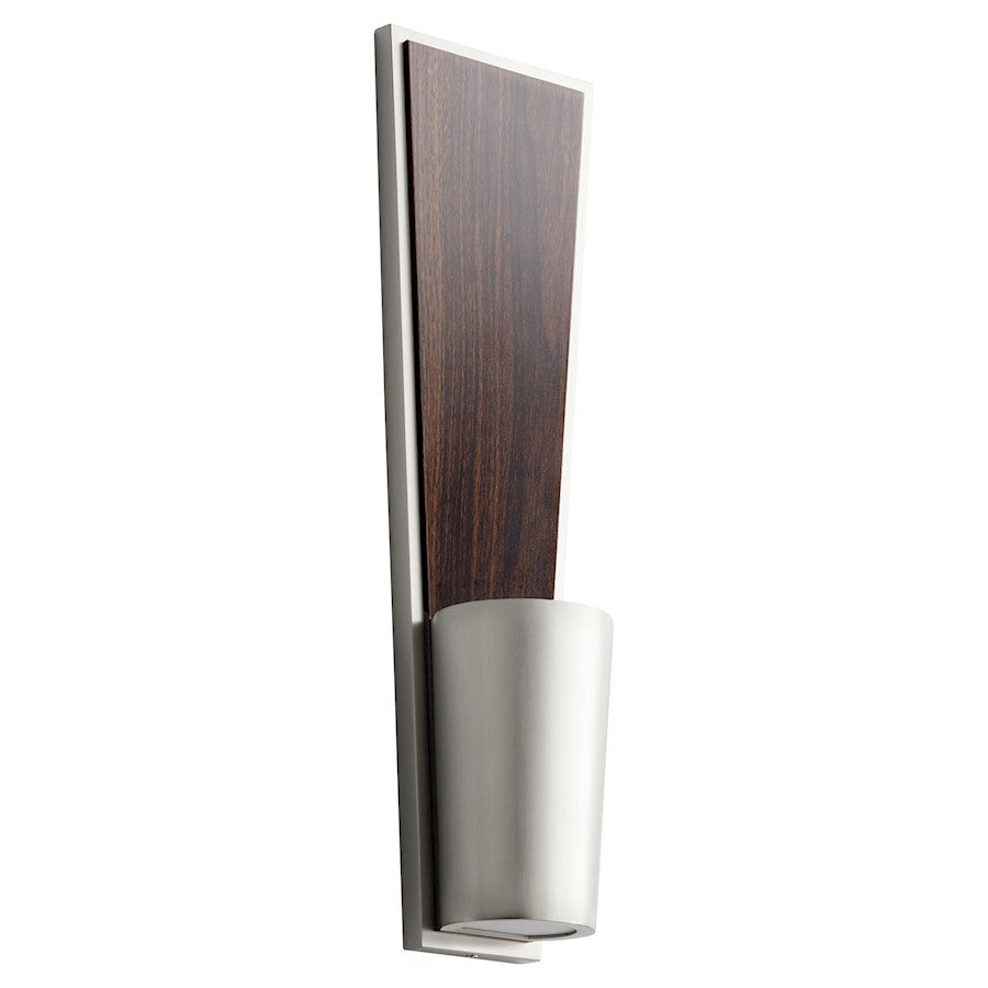 Oxygen Lighting Favero 2 Light 3000K UV Sconce, Satin Nickel/Walnut - 3-402-24