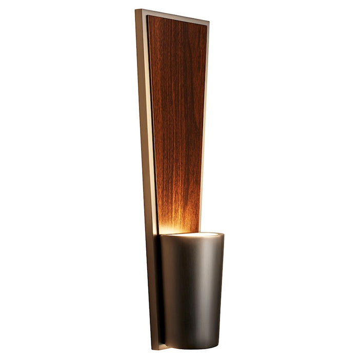 Oxygen Lighting Favero 2 Light 3000K UV Sconce, Satin Nickel/Walnut